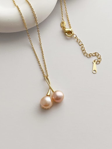 custom Brass Freshwater Pearl Friut Dainty Necklace