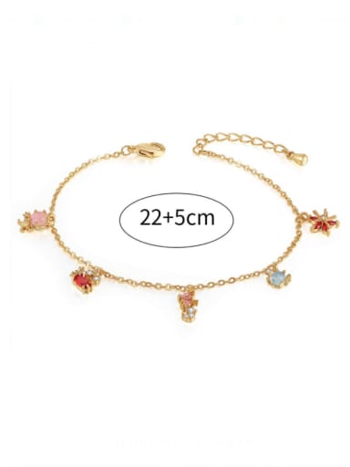 Brass Cubic Zirconia Multi Color Ocean  animal Minimalist Bracelet