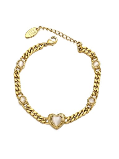 Brass Shell Heart Hip Hop Necklace