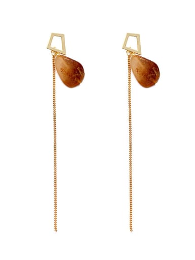 Copper Resin Tassel Vintage Threader Trend Korean Fashion Earring