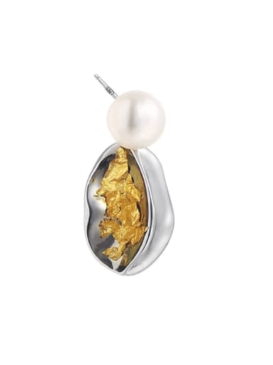 Brass Imitation Pearl Irregular Minimalist Single Earring