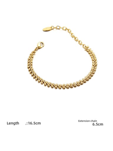 Brass Imitation Pearl Wheatear Minimalist Bracelet