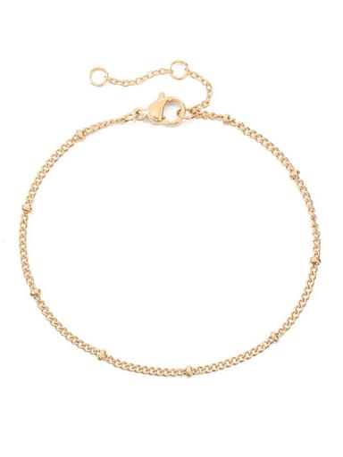 Single layer rose gold Stainless steel Imitation Pearl Irregular Minimalist Strand Bracelet