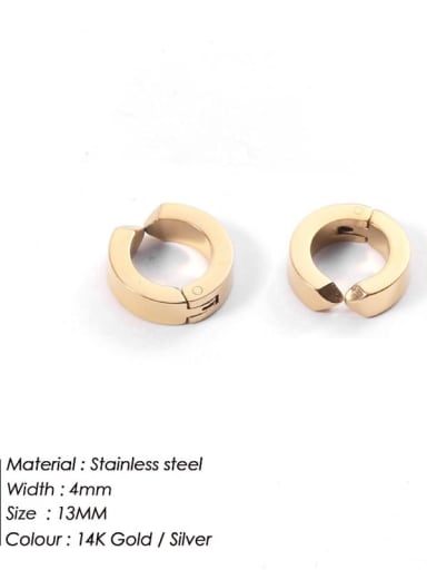 13mm ye35978 gold Stainless steel Geometric Minimalist Huggie Earring