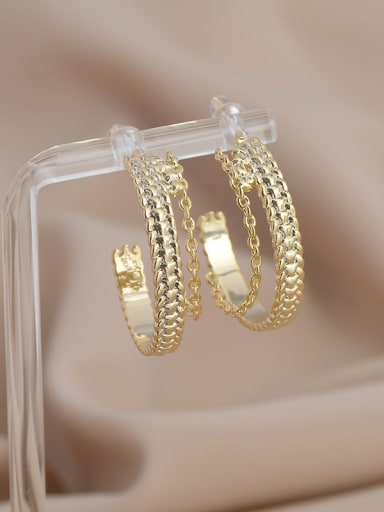 Gold ED65607 Brass Geometric Trend Hoop Earring