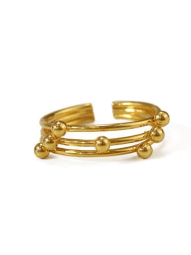 Brass Bead Round Vintage Stackable Ring
