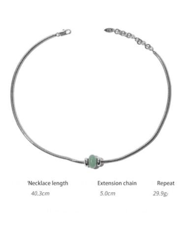 Brass Jade Geometric Vintage Necklace