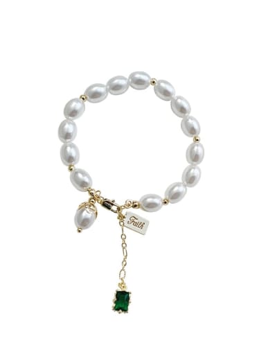 Alloy Imitation Pearl Geometric Trend Adjustable Bracelet