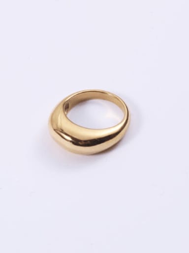 Gold US5 49mm Stainless steel Geometric Minimalist Band Ring
