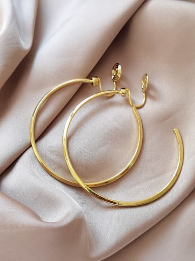 16K gold Brass Hollow Round Minimalist Hoop Earring
