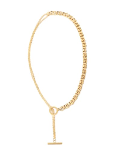 Brass Geometric Tassel Vintage Lariat Necklace
