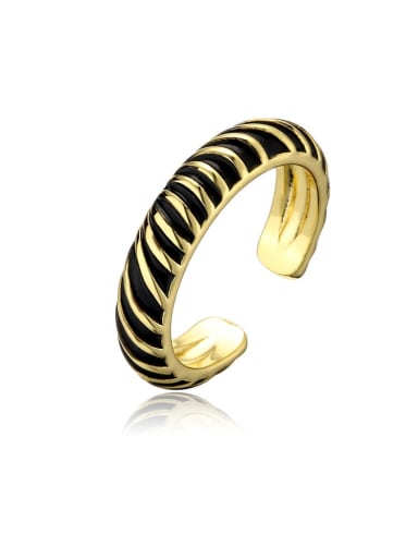 11630 Brass Enamel Geometric Minimalist Band Ring