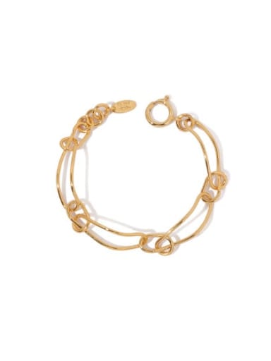 Brass Simple Retro Hollow Geometric Chain Necklace