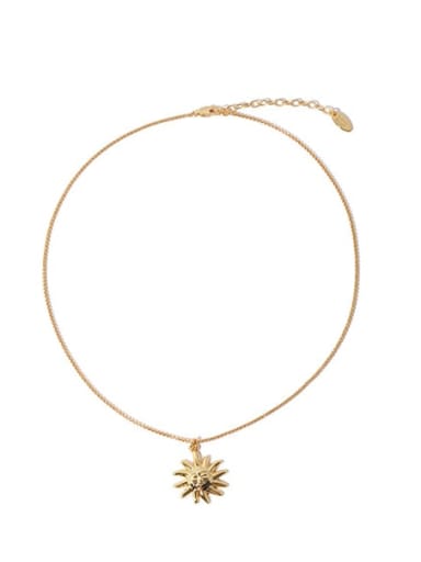 Brass  Vintage  Flower Pendant Necklace