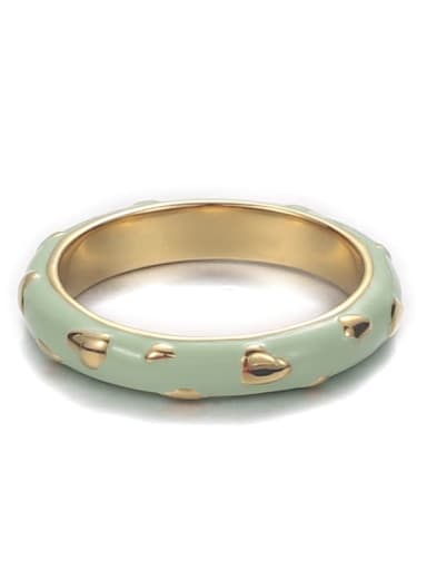 Mint Green Brass Enamel Round Minimalist Band Ring