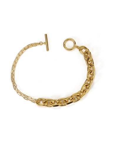 Brass Hollow Geometric Vintage Link Bracelet