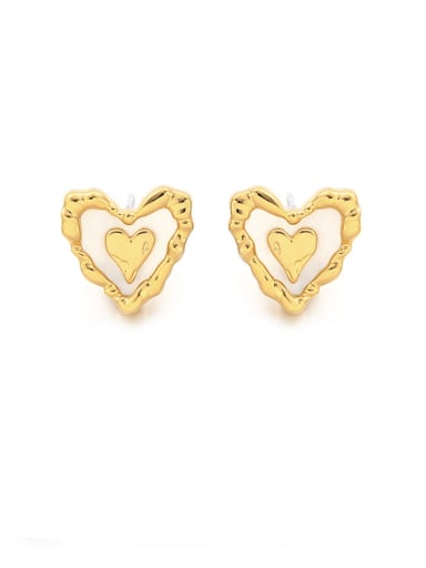 Brass Shell Heart Vintage Drop Earring
