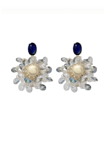 Brass  Imitation crystal Flower Luxury Cluster Earring