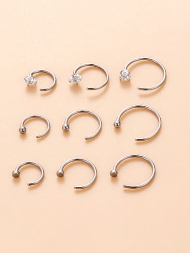 Stainless steel Geometric Hip Hop Nose Rings