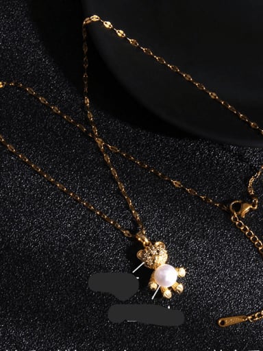 Copper Imitation Pearl Acrylic Sea  Star Trend Heart Pendant Necklace