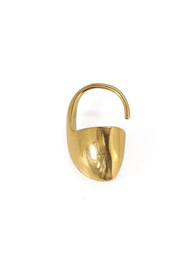 Brass Geometric Minimalist Hook Earring single