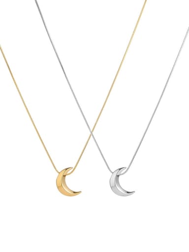 Titanium Steel Moon Minimalist Necklace