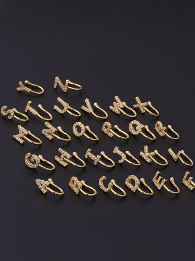 694 gold Stainless steel Cubic Zirconia Letter Hip Hop Nose Rings