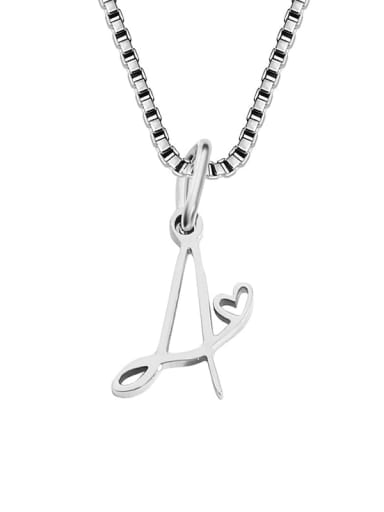 A stainless steel Stainless steel Letter Minimalist Necklace