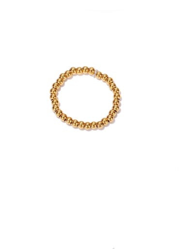 golden Brass Bead Round Minimalist Band Ring