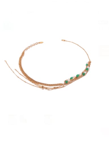 Brass Bead Tassel Vintage Multi Strand Necklace