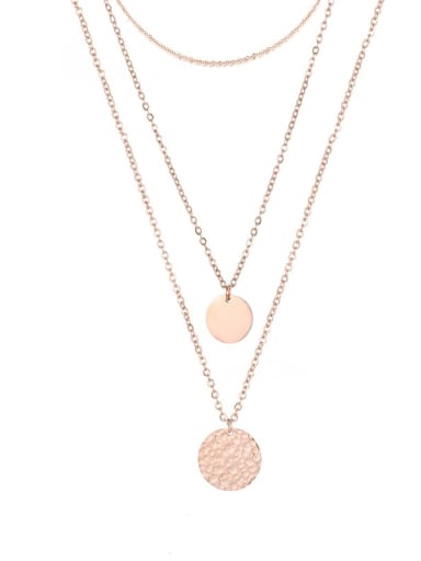 rose gold Stainless steel Round Minimalist Multi Strand Necklace