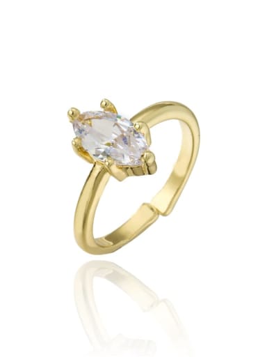 10838 Brass Cubic Zirconia Water Drop Vintage Band Ring