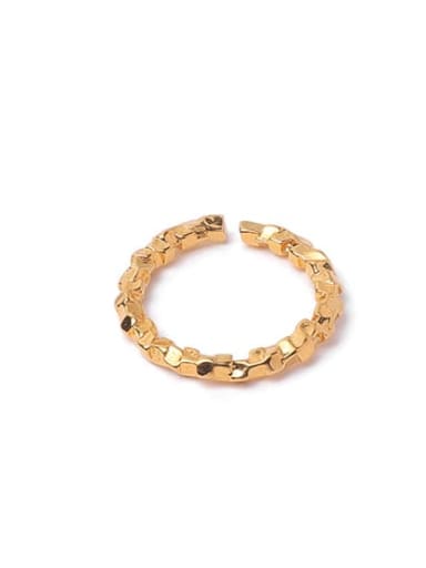 Brass Imitation Pearl Geometric Vintage Band Ring