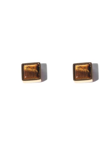 Square Stud Brass Geometric Vintage Stud Earring