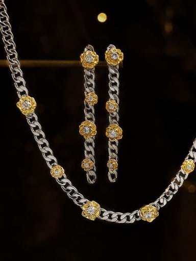 Brass Flower Vintage Hollow Chain Necklace