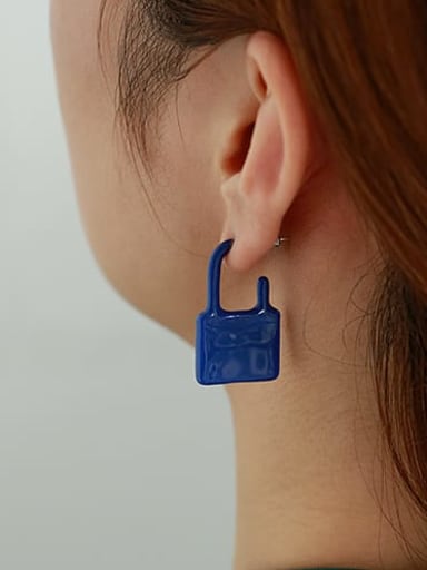 Zinc Alloy Enamel Locket Minimalist Single Earring