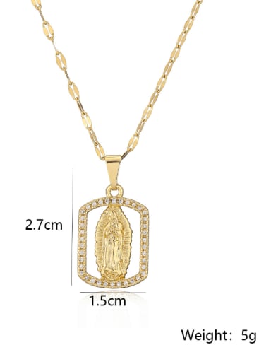 Brass Cubic Zirconia Geometric Trend Necklace