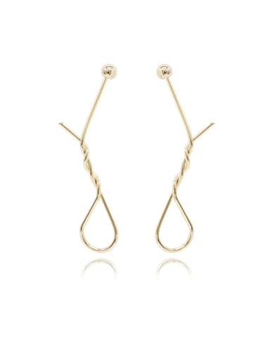 Copper Geometric Knot Minimalist Drop Trend Korean Fashion Earring