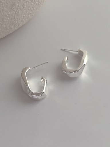 E356 platinum Brass Geometric Minimalist Stud Earring