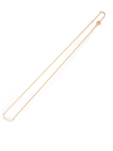 Brass Imitation Pearl Tassel Vintage Necklace