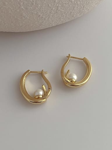 G39 gold Brass Geometric Minimalist Drop Earring