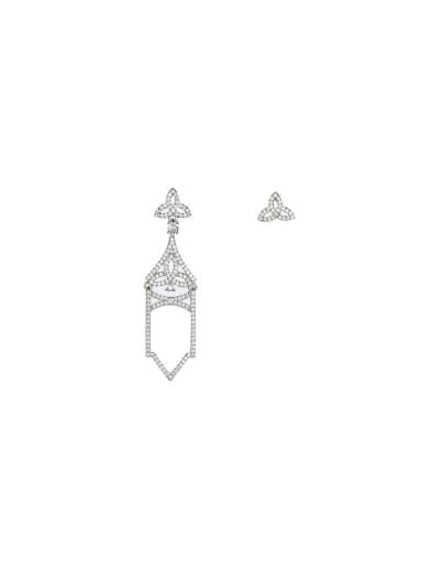 Brass Cubic Zirconia Geometric Dainty Drop Earring