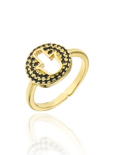 10908 Brass Rhinestone Hand Of Gold Vintage Band Ring