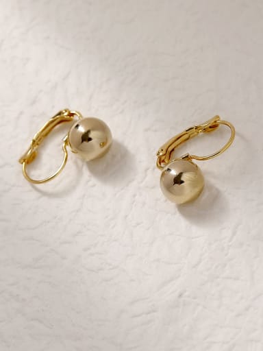 14k Gold Brass Ball Vintage Hook Trend Korean Fashion Earring