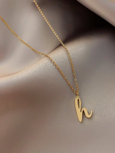 Titanium Letter-H Minimalist Initials Necklace