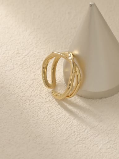 Brass Hollow Cross Vintage Band Fashion Ring