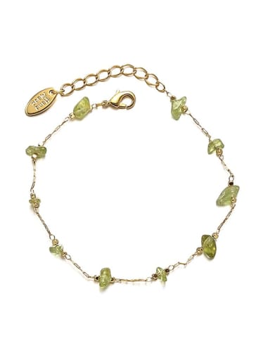 Style 2 Bracelet Brass Natural Stone Minimalist Irregular  Bracelet and Necklace Set