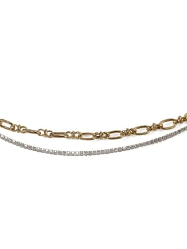 Brass Geometric Vintage  Multilayer chain Strand Bracelet