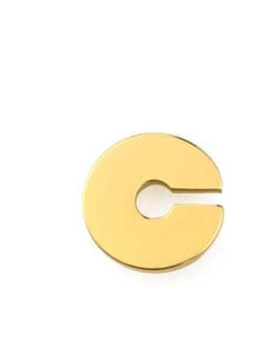 C Ony One Titanium smooth Letter Minimalist Stud Earring(single only one )
