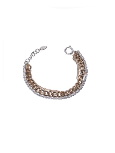 Brass Imitation Pearl Geometric Vintage Strand Bracelet